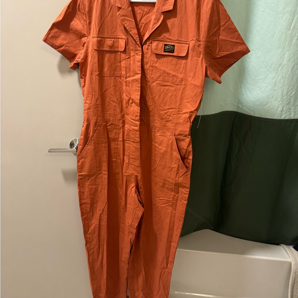 RVCA Recession Women's Orange Jumpsuit - Picture 7 of 9